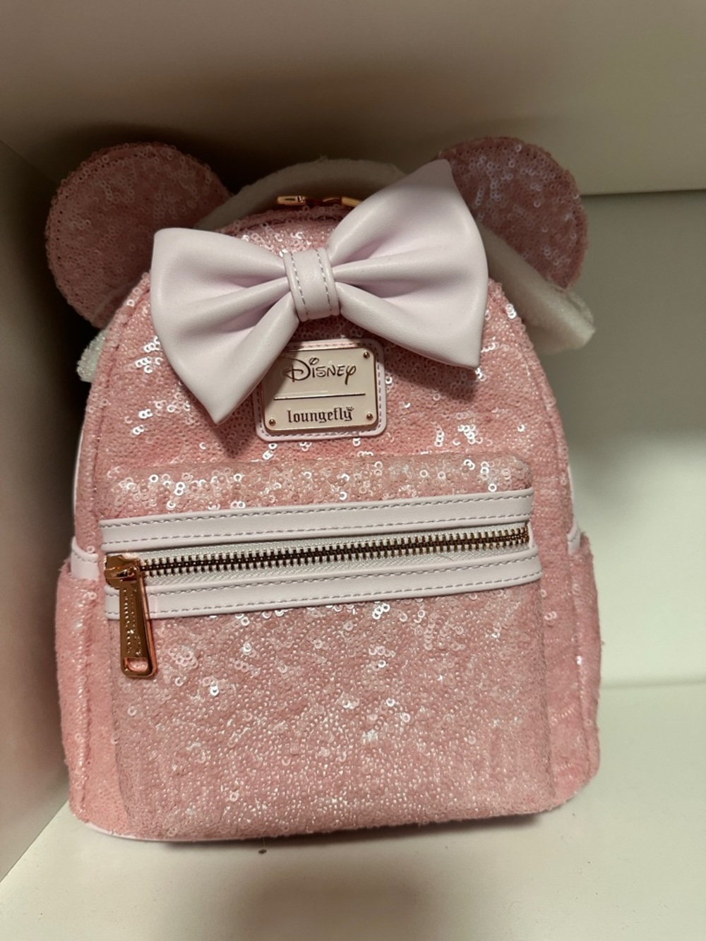 Loungefly Cotton Candy Pink Sequin Mini Backpack